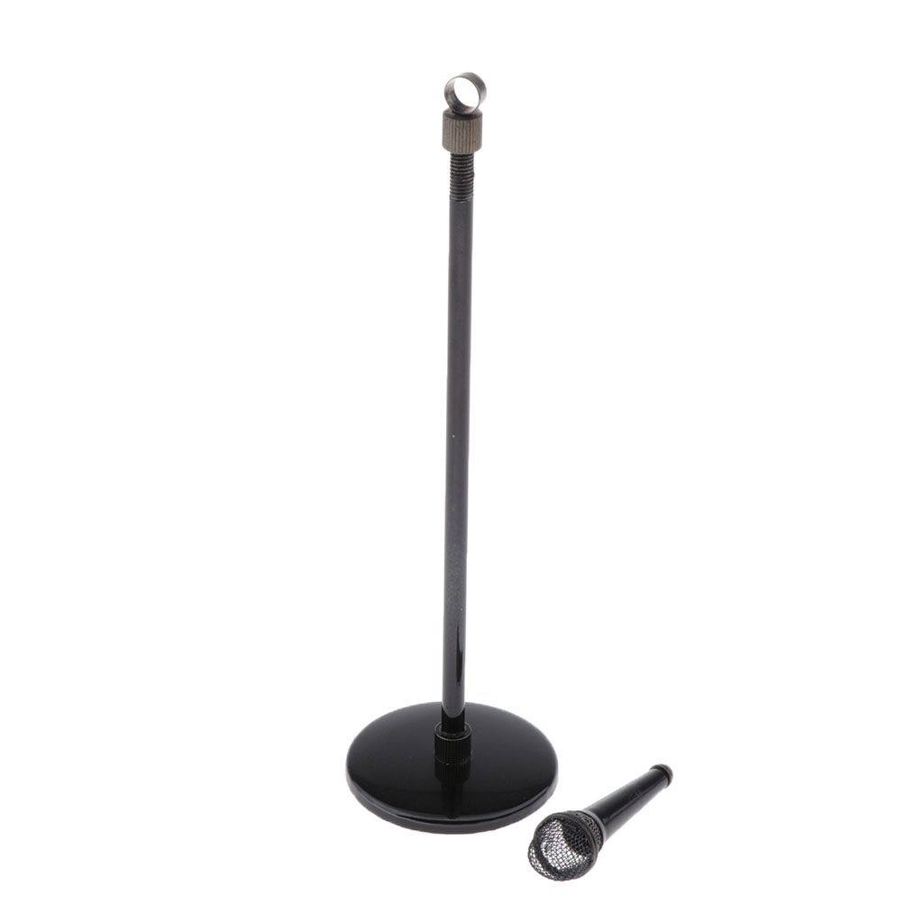 Action Figure Stand - Miniature Microphone Model Metal Adjustable Stand