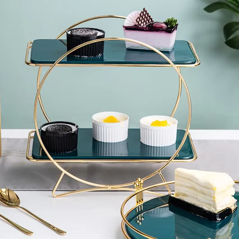 Luxury Golden Cake Stand Set M - đánh giá và giá Display Risers Set