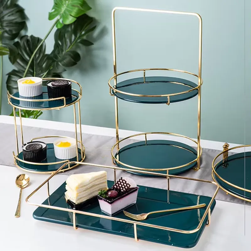 Luxury Golden Cake Stand Set M - đánh giá và giá Display Risers Set